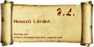 Hosszú Lóránt névjegykártya